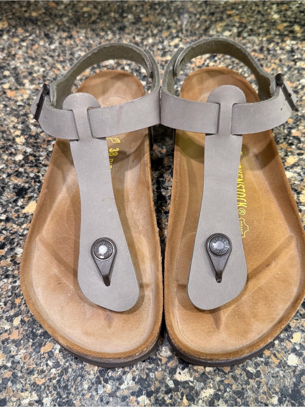 Birkenstock  Suede T-Strap Sandals size 38